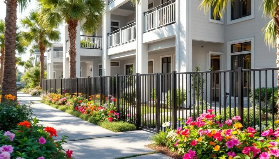 Aluminum fence for condominiums