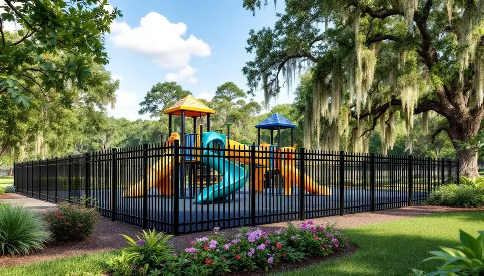 Aluminum fence for playgrounds