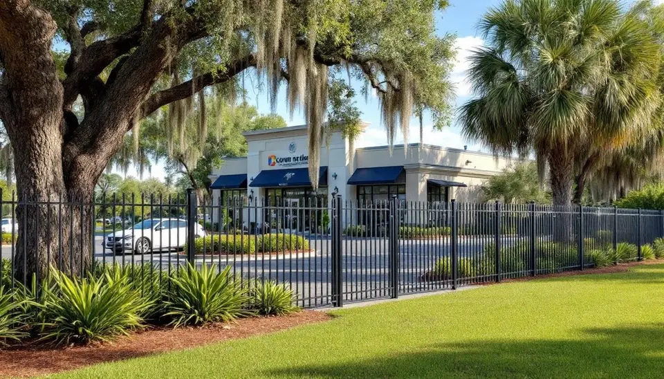 Aluminum fence for retail properties