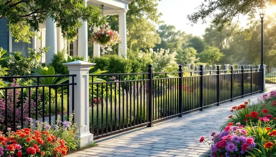 Aluminum fence for walkway barriers