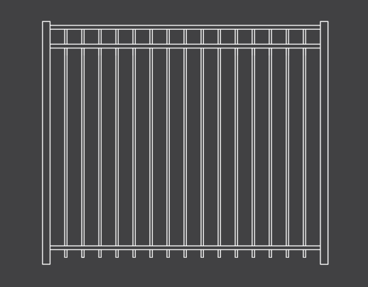 Ascot 3 Rail Style Aluminum Fence 