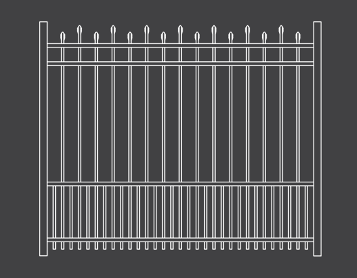 Hamilton Puppy Picket Style Aluminum Fence 