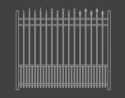 Victoria Staggered Puppy Picket Style Aluminum Fence 