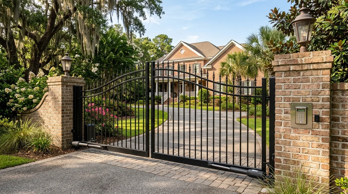 Automated driveway gate with keypad access control in Orangeburg SC
