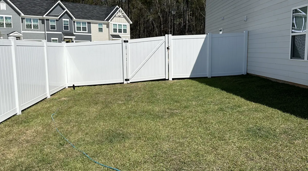 Fence permit regulations in Orangeburg SC - residential fence being installed