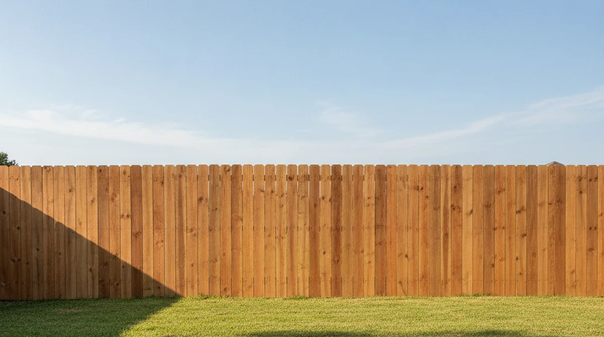 Board-on-board wood privacy fence in Sumter SC backyard