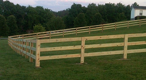 Dubya Fence 3-rail farm fence installation in Orangeburg County, SC