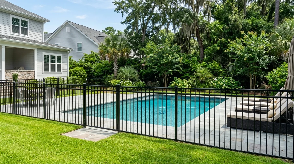 Modern pool fence installation in Orangeburg SC